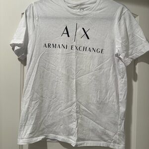 Armani Exchange White Logo Tee